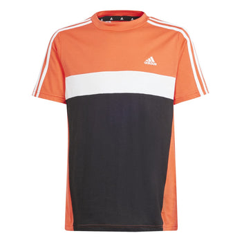 T-shirt rossa e nera da bambino adidas Tiberio 3-Stripes Colorblock Junior, Abbigliamento Sport, SKU a762000092, Immagine 0